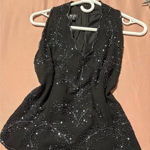 Elegant Black Beaded Women's Blouse